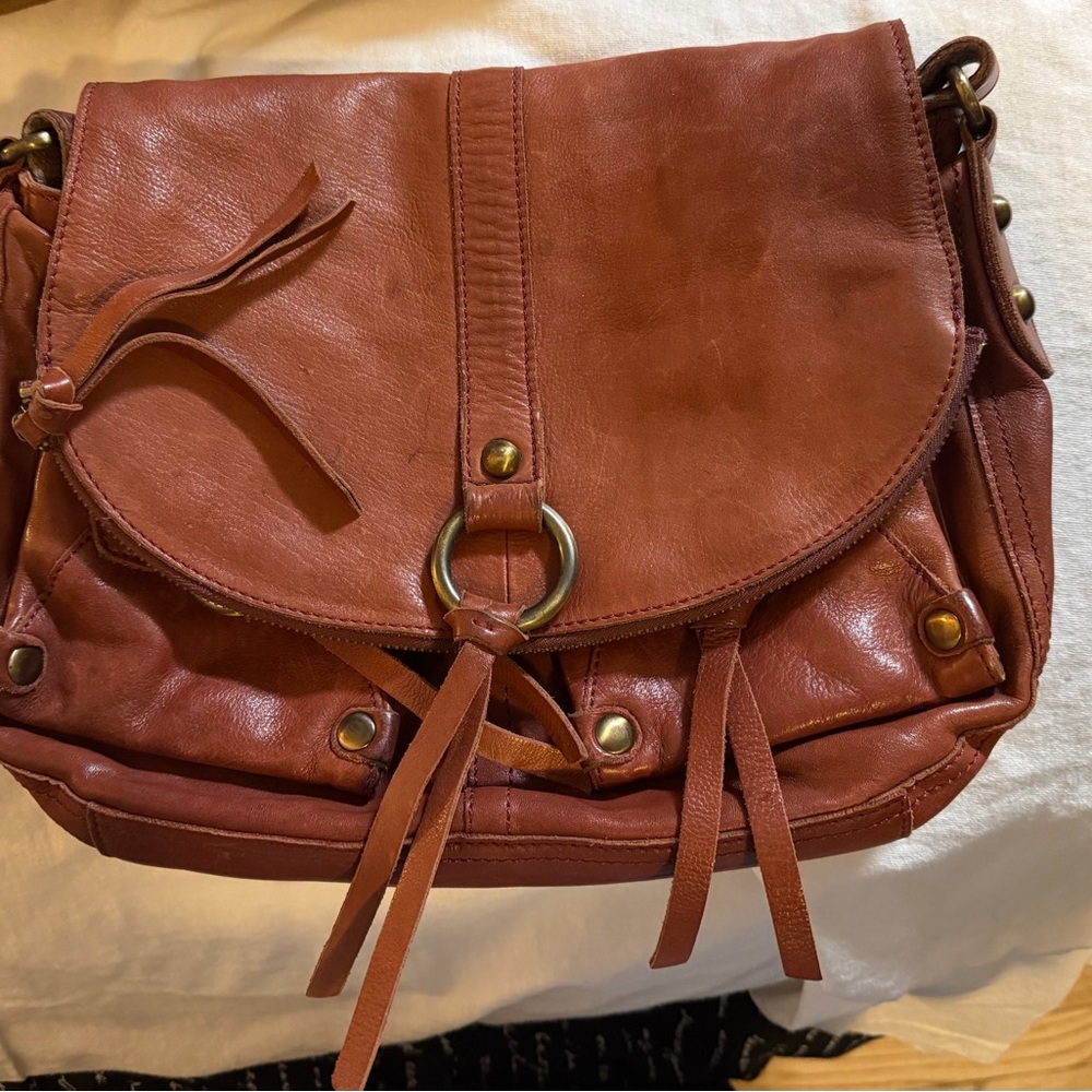 Lucky Brand Brown Leather Women's Bag w Secret Flap Pocket